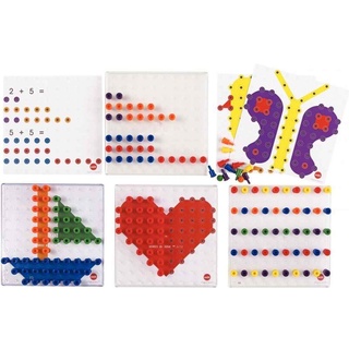 Мозаика Peg Board прозрачный (6 цветов, 4 доски, 600 деталей, 15 карт)