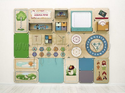 Дидактическая настенная панель для кабинета Логопеда "Азбука речи"