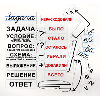 Набор магнитных карточек "Опорная схема к задачам"