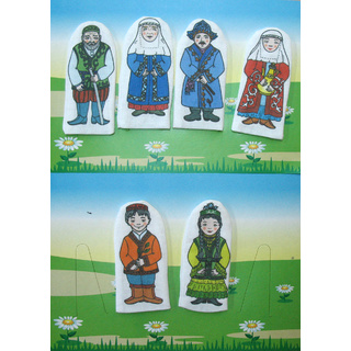 Набор пальчиковых кукол "Семья казахская" (6 шт.)