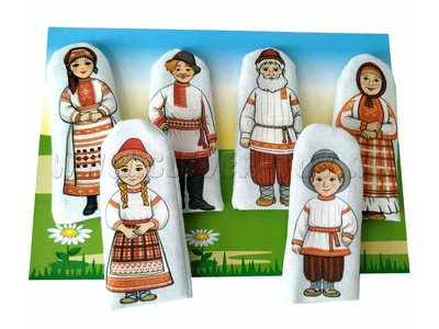 Набор пальчиковых кукол "Семья удмуртская" (6 шт.)