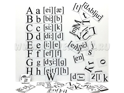 Набор магнитных карточек "Alphabet and transcription" (большой размер)